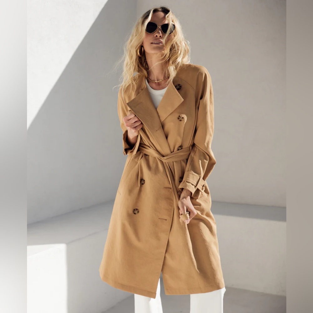 💥NWOT Outerknown Baker Trench Coat Sandy Size Small